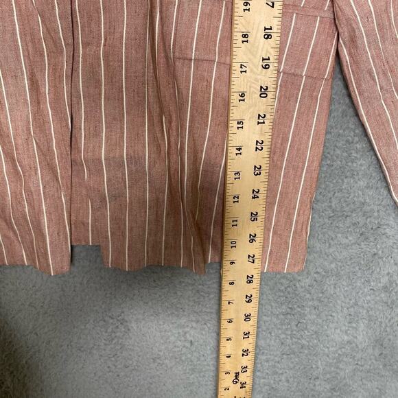 NWOT Soft Surroundings Womens linen blend striped blazer lightweight large - Picture 10 of 11